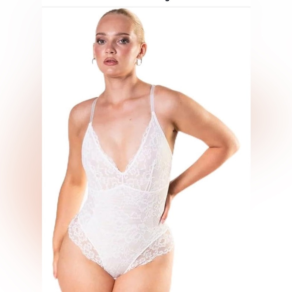 Elegant White Lace Bodysuit